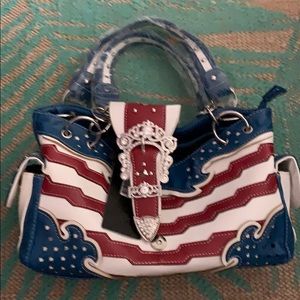 American Flag Cowgirl Trendy Handbag